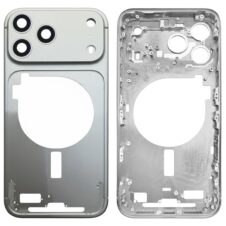 OEM Middle Frame Bezel with Camera Lens Cover Replacement for iPhone 17 Pro Silver