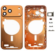 OEM Middle Frame Bezel Plate with Camera Lens Cover (Orange) for iPhone 17 Pro Max