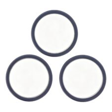 High Quality 3pcs/set Rear Camera Glass Lens Metal Outside Protector Hoop Ring (Blue) for iPhone 17 Pro Max / 17 Pro